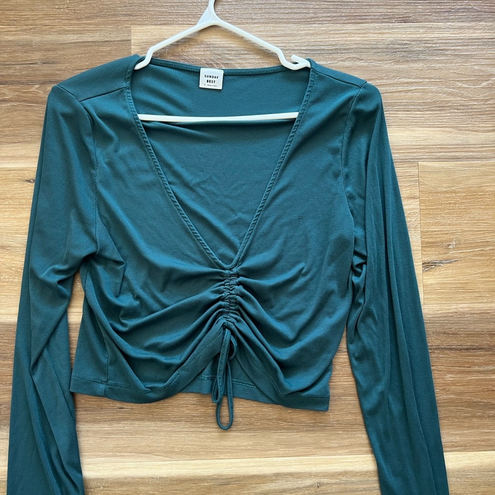 Sunday Best Forest Green Cropped Long Sleeve